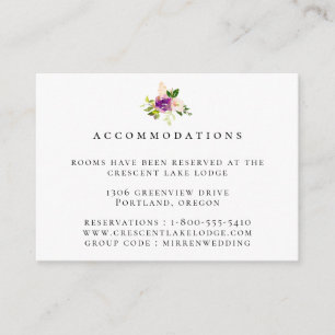 Cartão De Informações Acomodações de Casamento Floral Rosa Bege