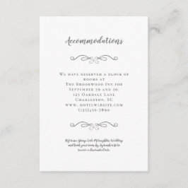 Cartão De Informações Acomodações Detalhes de Casamento Cinza Elegante C