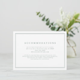 Cartão De Informações Acomodações minimalistas em verde sage elegante