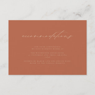 Cartão De Informações Acomodações neutras mínimas do casamento da