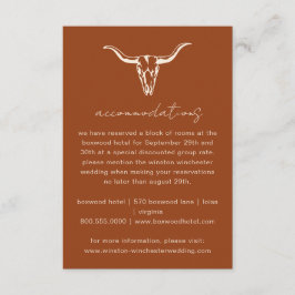 Cartão De Informações Acomodações Simples de Crânio de Vaca Boêmio Ocide