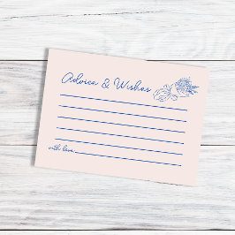 Cartão De Informações Aconselhamento e Desejo Chá de panela de Flores De