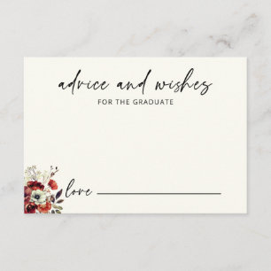 Cartão De Informações Aconselhamento Elegante Floral para Graduação do F