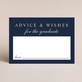 Cartão De Informações Aconselhamento Elegante Para A Graduação Dourada A