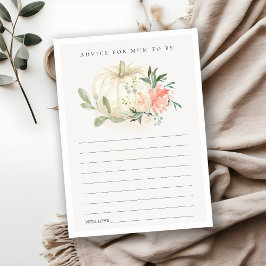 Cartão De Informações Aconselhamento Floral à Pumpkin Blush para Chá de 