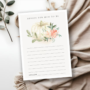 Cartão De Informações Aconselhamento Floral à Pumpkin Blush para Chá de 