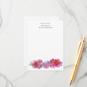 Cartão De Informações Aconselhamento Floral de Watercolor para a Noiva