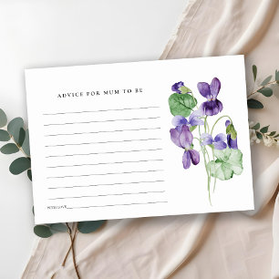 Cartão De Informações Aconselhamento Floral Violeta Elegante Para Chás d