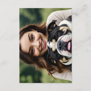 Cartão De Informações Adicionar Foto de Bulldog Personalizar Customizar