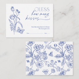 Cartão De Informações Adivinha Quantos Beijos Jogo Azul De Chá de panela