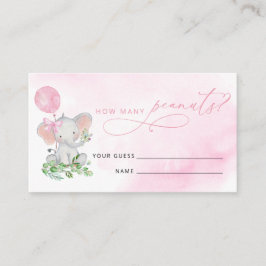 Cartão De Informações Adivinha Quantos Peanuts Jogam Chá de fraldas Elef