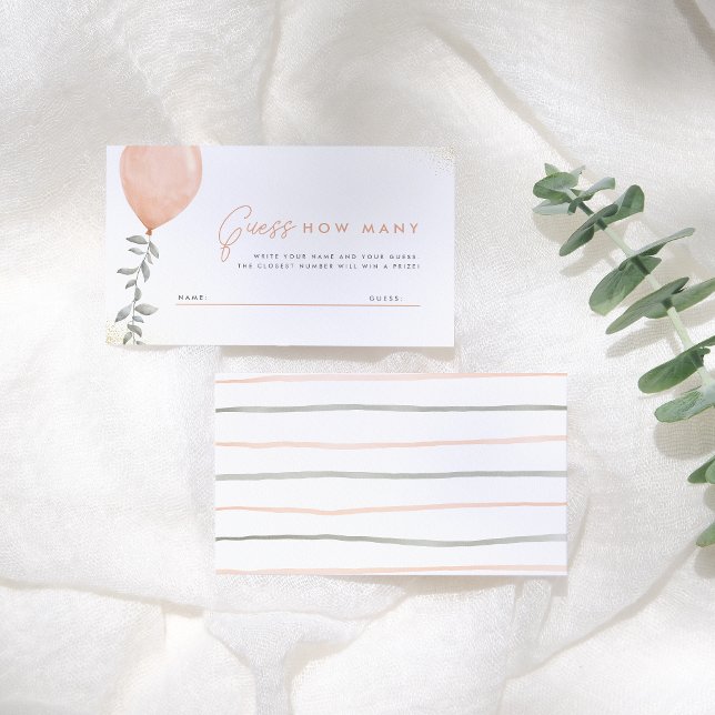 Cartão De Informações Adivinhe Quantas Balões de Folhagem de Eucalipto (Criador carregado)