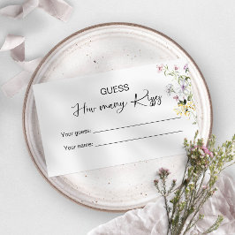 Cartão De Informações Adivinhe Quantos Beijos Jogo de Noiva