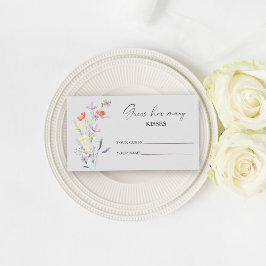 Cartão De Informações Adivinhe quantos beijos jogo nupcial Boho Floral