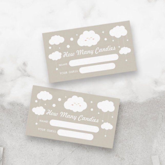Cartão De Informações Adivinhe Quantos Doces no Chá de Bebê do Cloud Bab (Criador carregado)