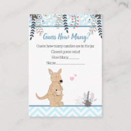 Cartão De Informações Adivinhe Quantos Jogos de Chá de fraldas Azul Kang