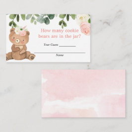Cartão De Informações Adivinhe quantos ursinhos de biscoito inserts chá 