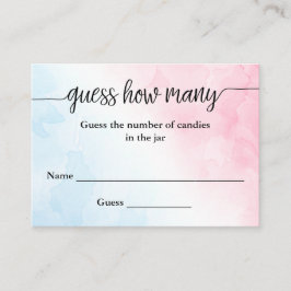 Cartão De Informações Adivinhem Quantas Cartas De Caça-Cores Rosa E Azul