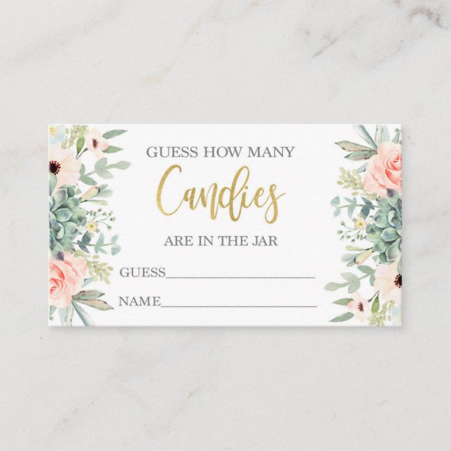 Cartão De Informações Adivinhem quantas doces estão no vidro (Frente)