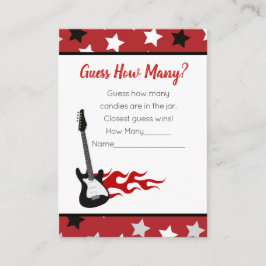 Cartão De Informações Adivinhem quantos jogos do Chá de fraldas Red Rock