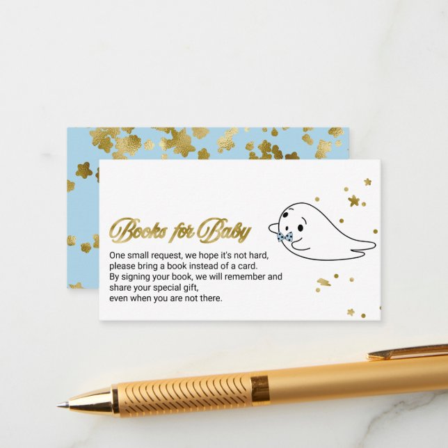 Cartão De Informações Adorável Livro De Chás de fraldas De Halloween De  (Frente/Verso In Situ)