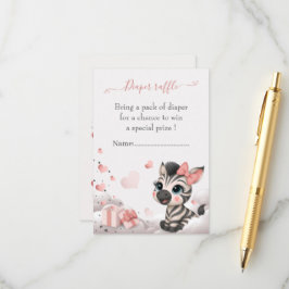 Cartão De Informações Adorável pequena zebra bebê menina