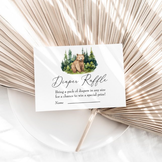 Cartão De Informações Adventure Aguarda Urso de Madeira Raffle Fralda (Criador carregado)