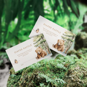 Cartão De Informações Adventure Aguarda Urso de Madeira Raffle Fralda