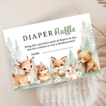 Adventure Baby Shower Boy Woodland Diaper Raffle