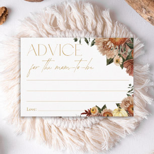 Cartão De Informações Advertência sobre Chá de fraldas Floral para mamãe