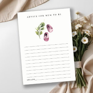 Cartão De Informações Advertência verde-rosa-branca para o Chá de fralda