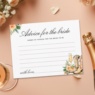 Cartão De Informações Advogado Boots and Bubble Western Chá de panela