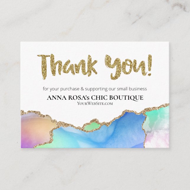 Cartão De Informações *~* AGATE QR Logo OBRIGADO A revisar o Arco-Íris A (Frente)