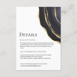 Cartão De Informações Agato de ouro de cinza escuro