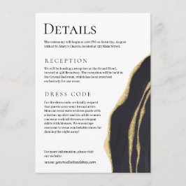 Cartão De Informações Agato preto de luxo com ouro