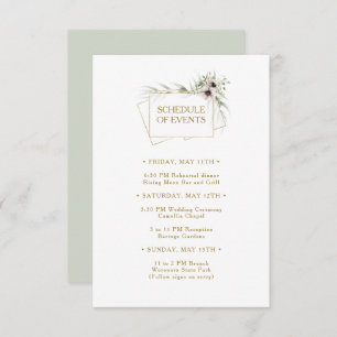 Cartão De Informações Agendamento Geométrico Dourado do Eucalyptus