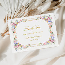 Agradecimento de Casamento de Jardim Floral Elegan