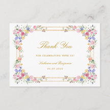Agradecimento de Casamento de Jardim Floral Elegan