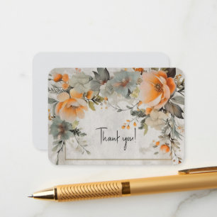 Cartão De Informações Agradecimento Floral