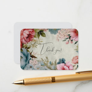 Cartão De Informações Agradecimento Floral