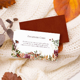 Cartão De Informações Água-Forte Floral e Folhagem em Aquarela Outonal R