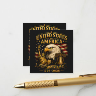 Cartão De Informações Águia do 250º Aniversário dos Estados Unidos da Am