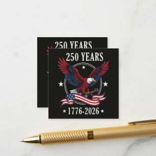Cartão De Informações Águia e Bandeira 250 Anos 1776-2026 250º