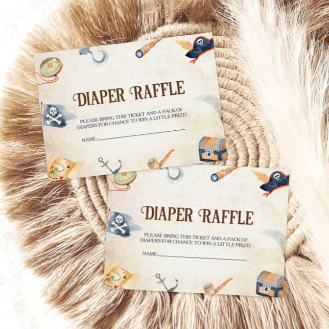Cartão De Informações Ahoy, é uma Fralda de Chá de fraldas pirata Raffle (Criador carregado)