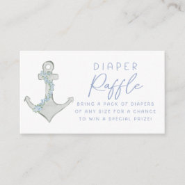Cartão De Informações Ahoy It's A Boy Baby Shower Diaper Raffle Insert