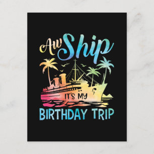 Cartão De Informações Ai Navio É Minha Viagem de Aniversário