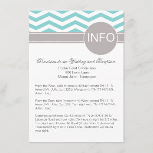 Cartão De Informações Aimee Chic Chevron Informações de Casamento Direçõ