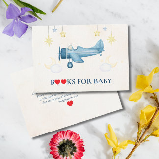 Cartão De Informações Airplane Baby Shower Whimsical Boy Baby Welcome 