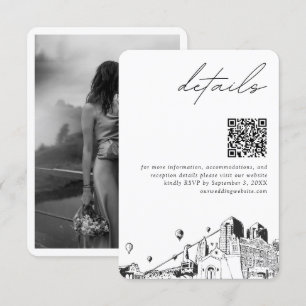 Cartão De Informações Albuquerque Wedding Modern Details QR Code