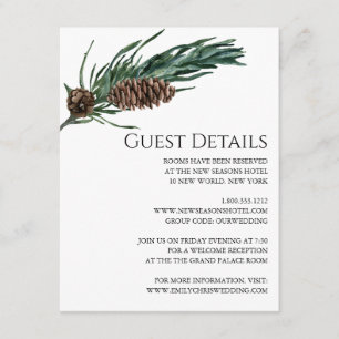 Cartão De Informações Alegria de Natal Detalhe do Convidado da Winter